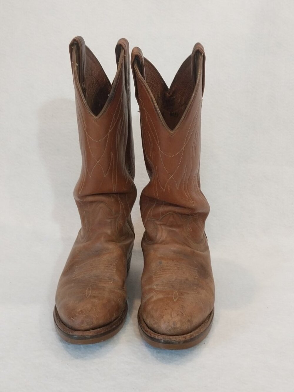 Tony Lama Western Boots Womens 7.5 D Tan Brown Leather Pointy Embroidery Cowgirl - Picture 3 of 15